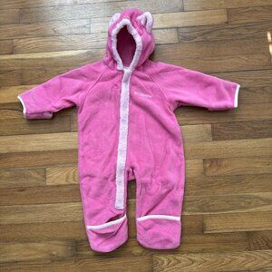 Columbia Pink Western Barlow Bunting Zip Hood Coverall Baby Girls 12M